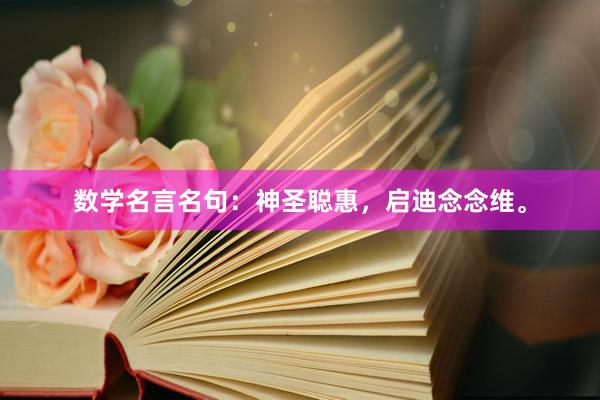 数学名言名句：神圣聪惠，启迪念念维。