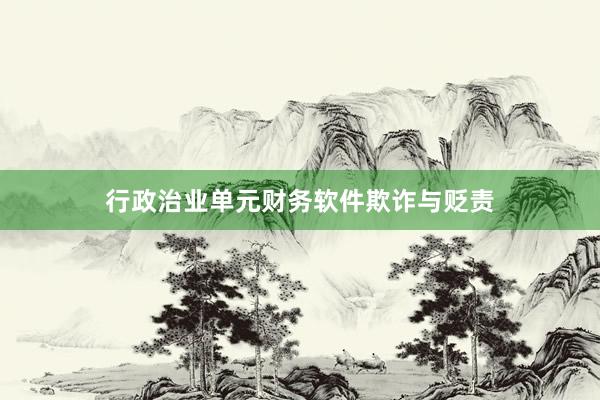 行政治业单元财务软件欺诈与贬责